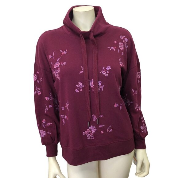 DEMOCRACY $78 LONG BLOUSON‎ SLEEVE DRAWSTRING SWEATSHIRT SM NWT - Picture 1 of 6
